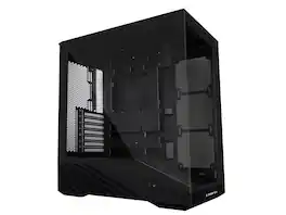 Lian Li - V100X ATX Mid-Tower Case, RGB LED, Tempered Glass, 420mm GPU Support, 360mm Radiator, Dust Filter - Black - Black