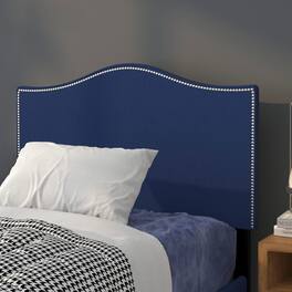 Emma + Oliver - Arched Headboard with Accent Nail Trim - Navy