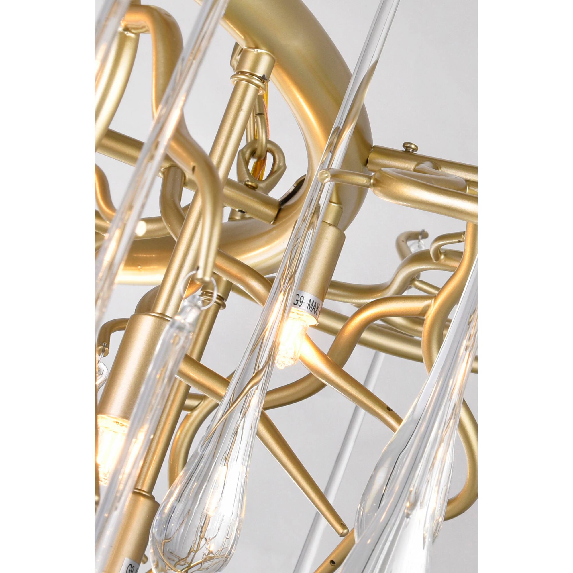 Angle. CWI Lighting - Anita 12 Light Chandelier With Gold Leaf Finish - Gold Leaf.