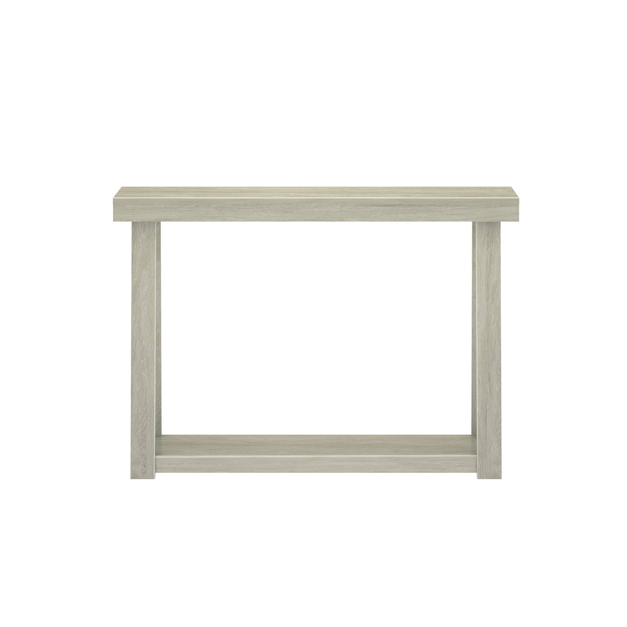 Alt View 3. Plank+Beam - Classic Console Table with Shelf - 46 inches, Seashell - Seashell.