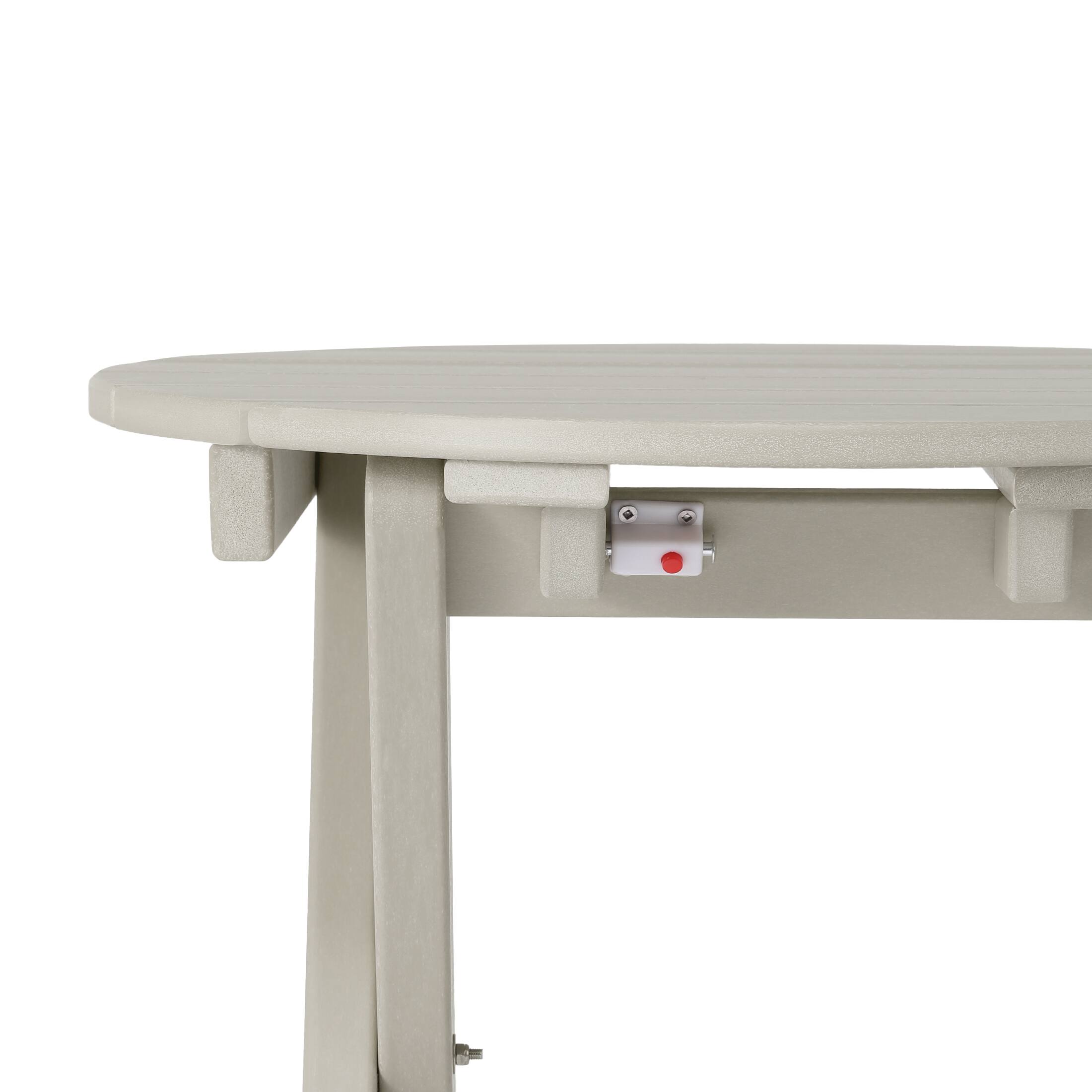 Alt View 4. WestinTrends - WestinTrends Malibu HDPE Outdoor 24.5 Inch Round Portable Folding Patio Dining Table - Sand.