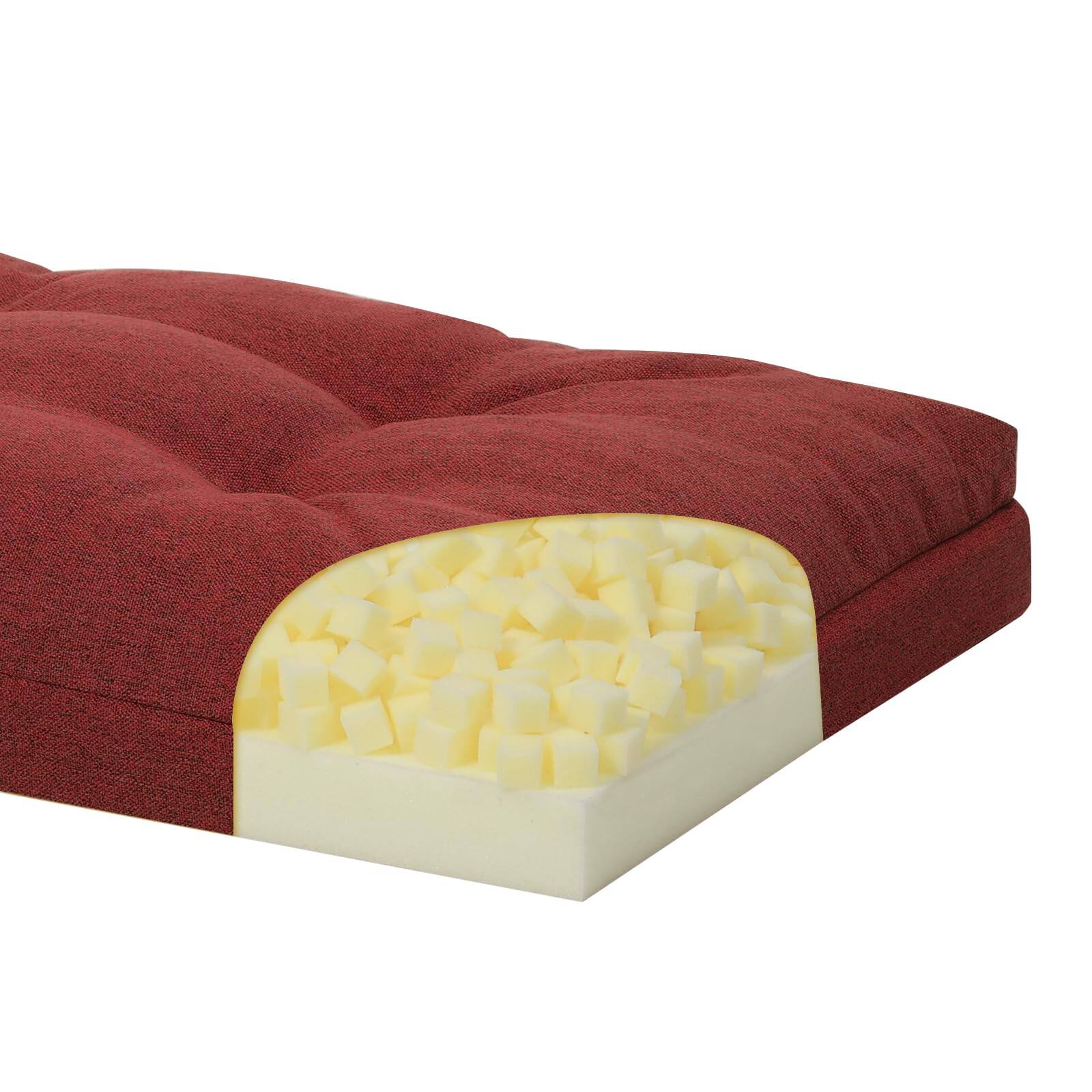 JETRANSPORT - 42 Inch Dual-layer Design Memory Foam Bench Cushion Non-slip Indoor Standard Size Pad With Machine Washable - Red 36x15x3 Inch Pack of 1