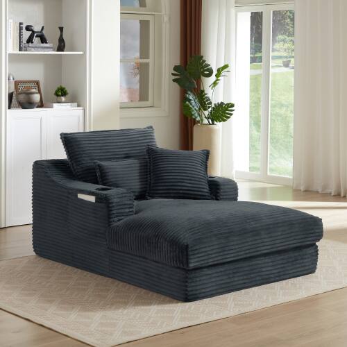 Alt View 2. GOODSILO - Modern Comfort Sofa with Cushioned Compression for Living Room, Bedroom, Apartment, and Office - Dark Gray.