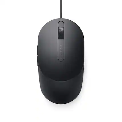 Front. Dell - MS3220 MS3220-BLK Wired Mouse - Black - Laser - Cable - USB 2.0 - 3200 DPI - Tilt Wheel - 5 Buttons - Black.