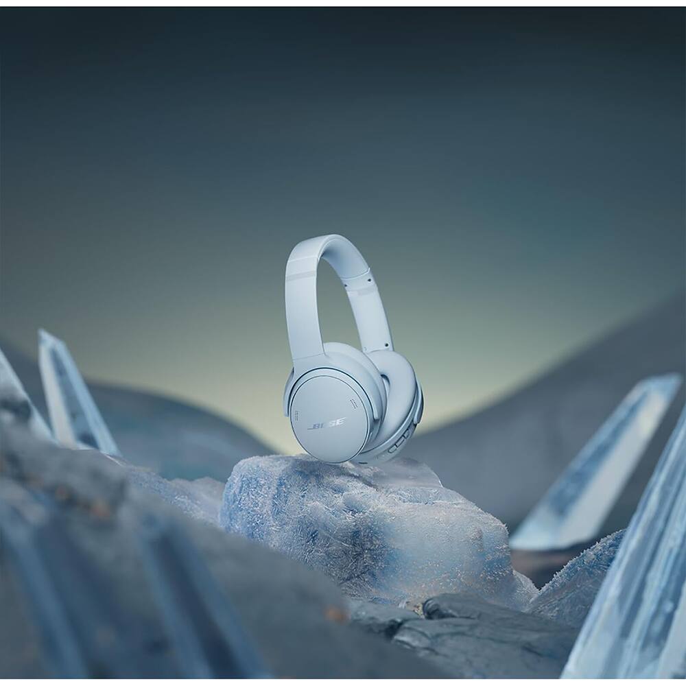 Alt View 3. Bose - QuietComfort Wireless Over-Ear Bluetooth Headphones + 26-Month Extended Warranty Protection - Ice Blue.