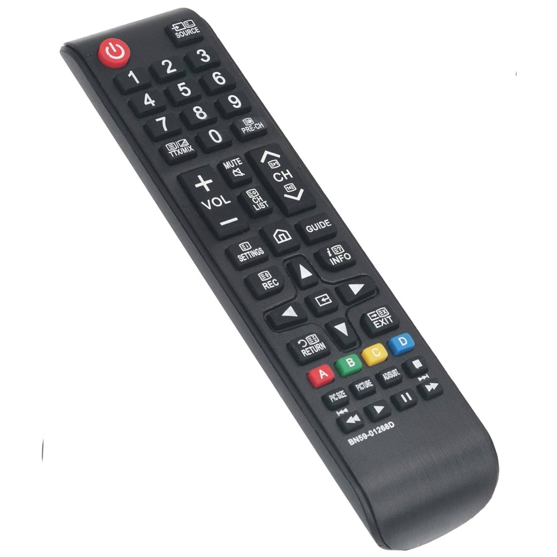 SOURCE 3 2 1 6 5 4 9 8 7 PRE-CH D 0 TTX/MIX MUTE U A CH + EO VOL CH LIST - GUIDE n E? SETTINGS i INFO REC + EXIT C D RETURN C B A ADJUST N PICTURE PICSIZE 1 14 BN59-01268D