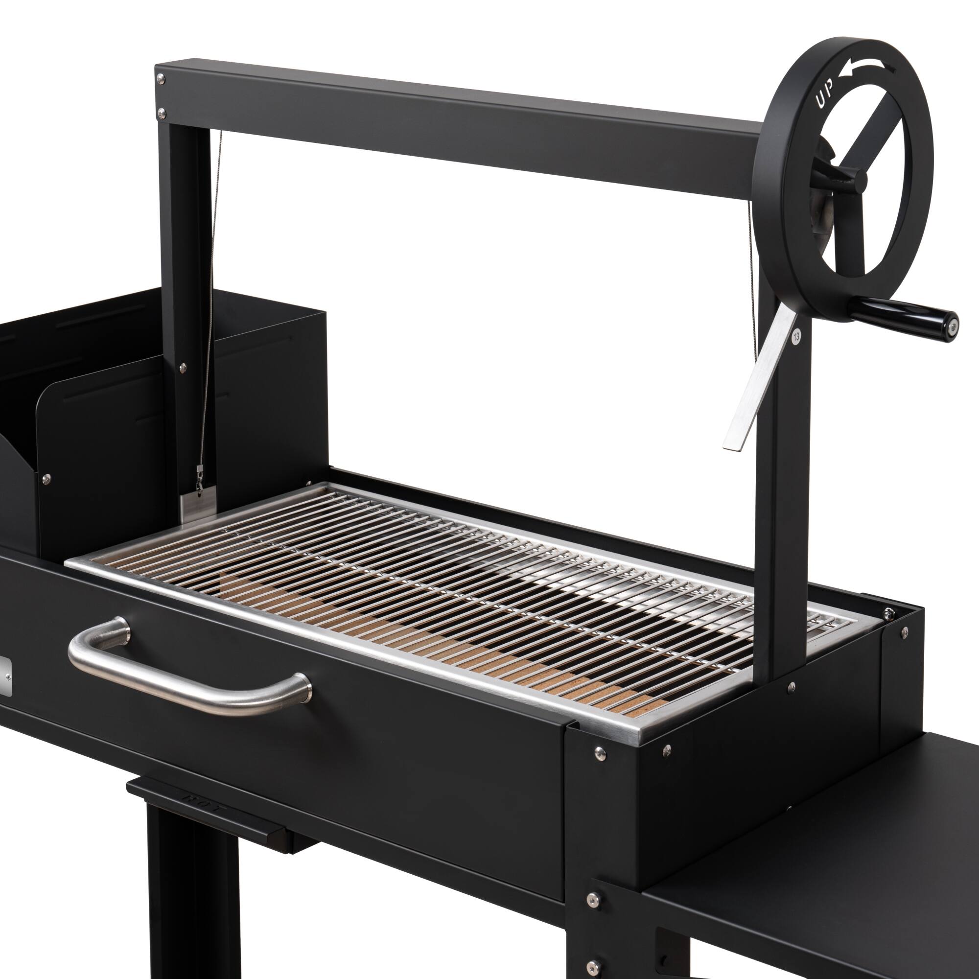Alt View 6. Koolmore - 54 in. Argentine Charcoal Grill, Adjustable Grate Outdoor BBQ, in Black (KM-OG-A-54) - Black.