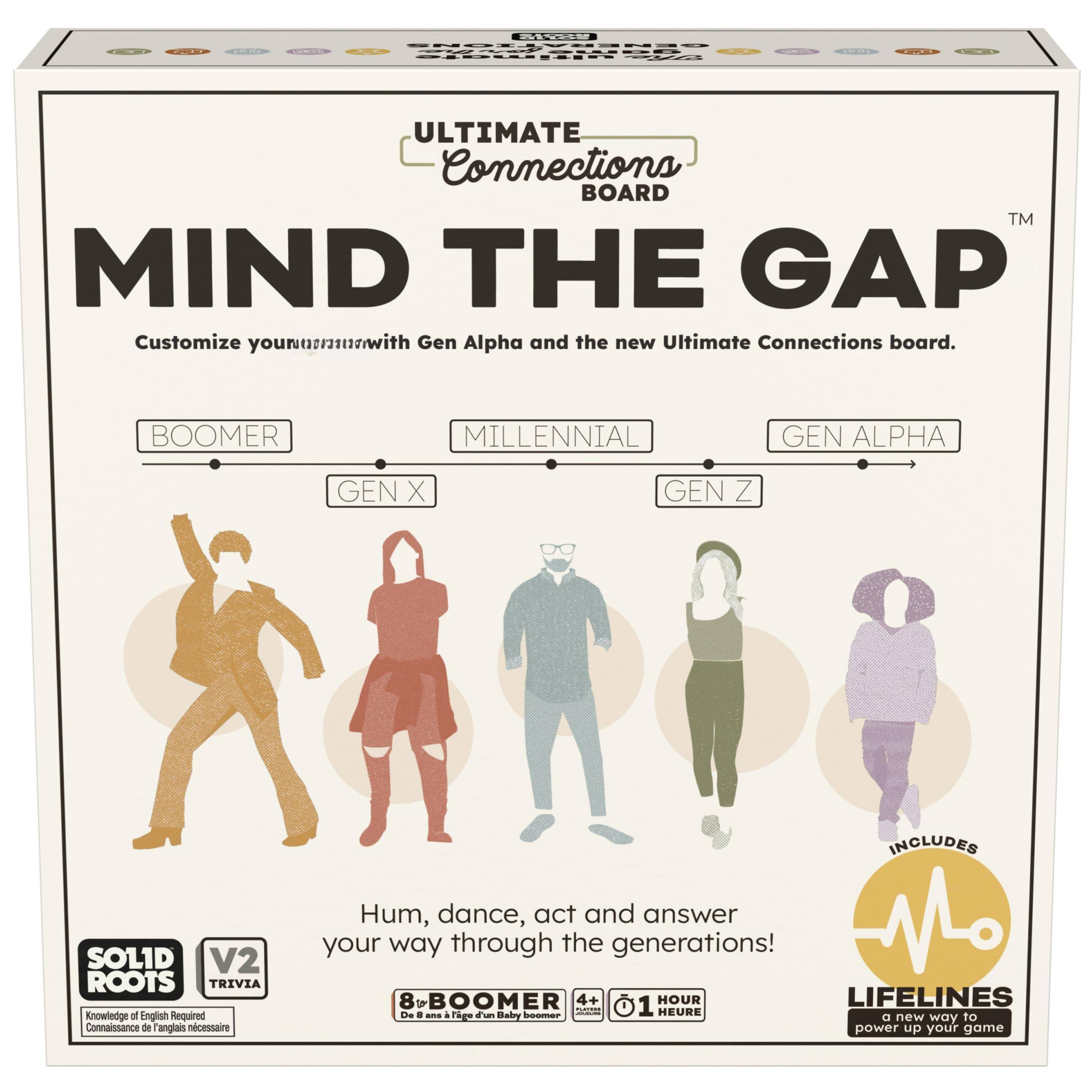 EZTW1 - Mind The Gap Deluxe Trivia Game A Board For All Generations On Thanksgiving Friendsgiving Birthdays & Family Nights - Multicolor