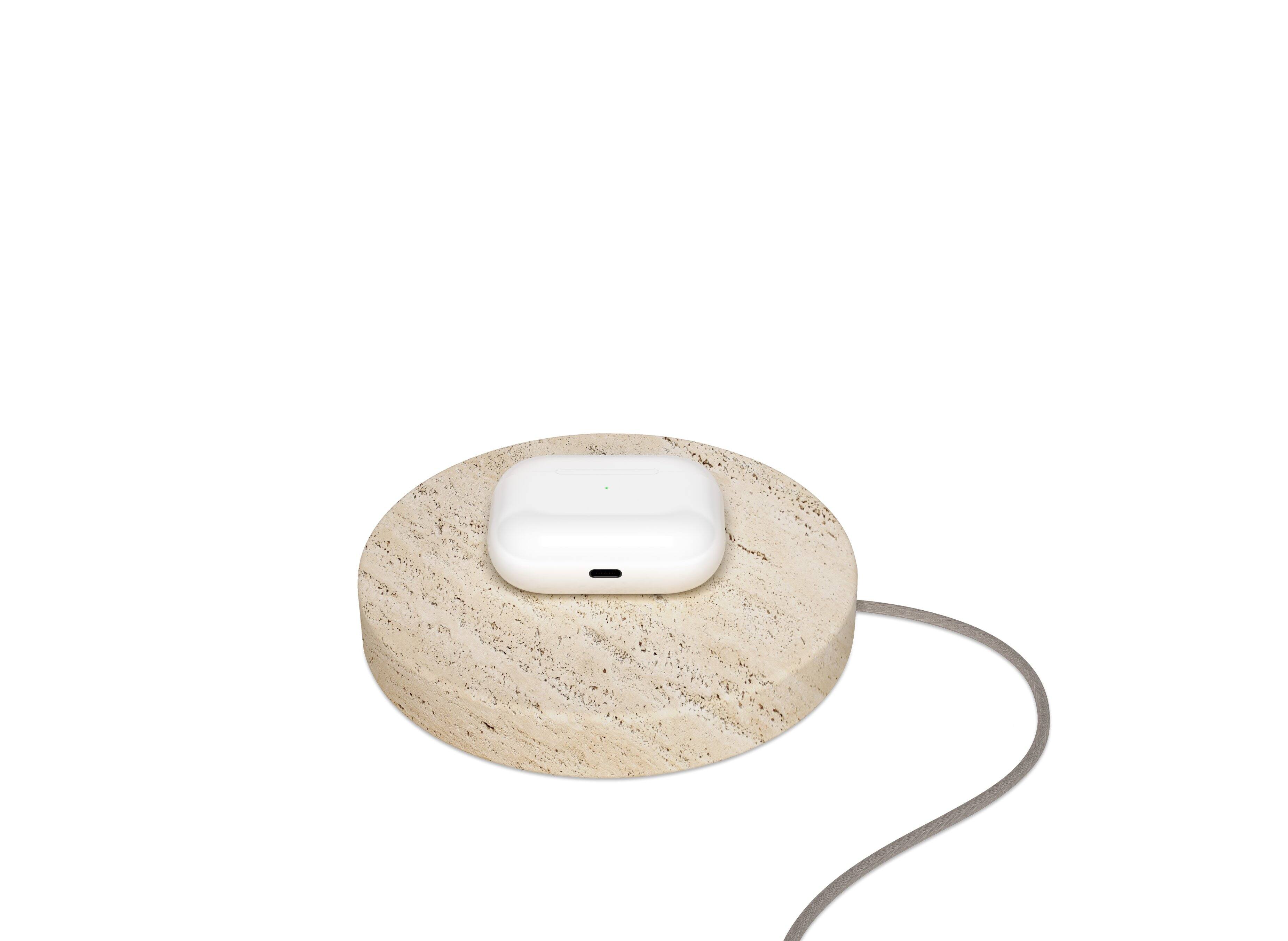 Alt View 13. Einova - Eggtronic Stone 10W Wireless Charging Pad for Qi-enabled Devices - Travertine.