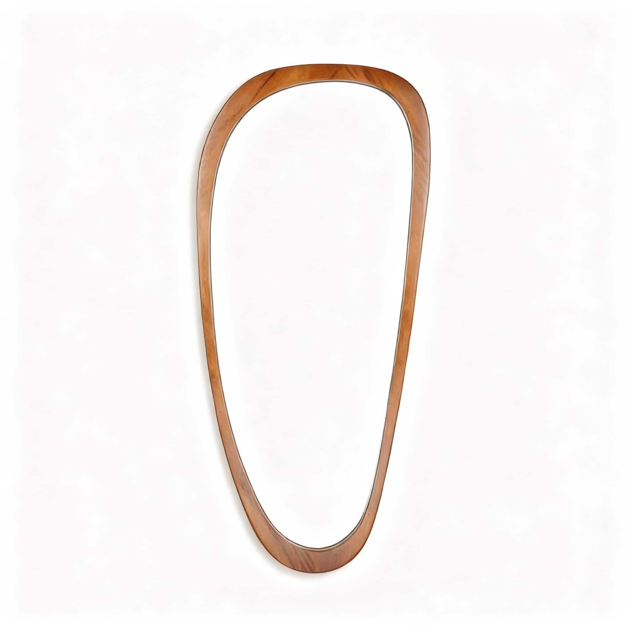 OMOMMD - Irregular Full Length Mirror 48"x22" Solid Wood Wall Mounted Dressing Mirror - Wood 48"L x 22"W