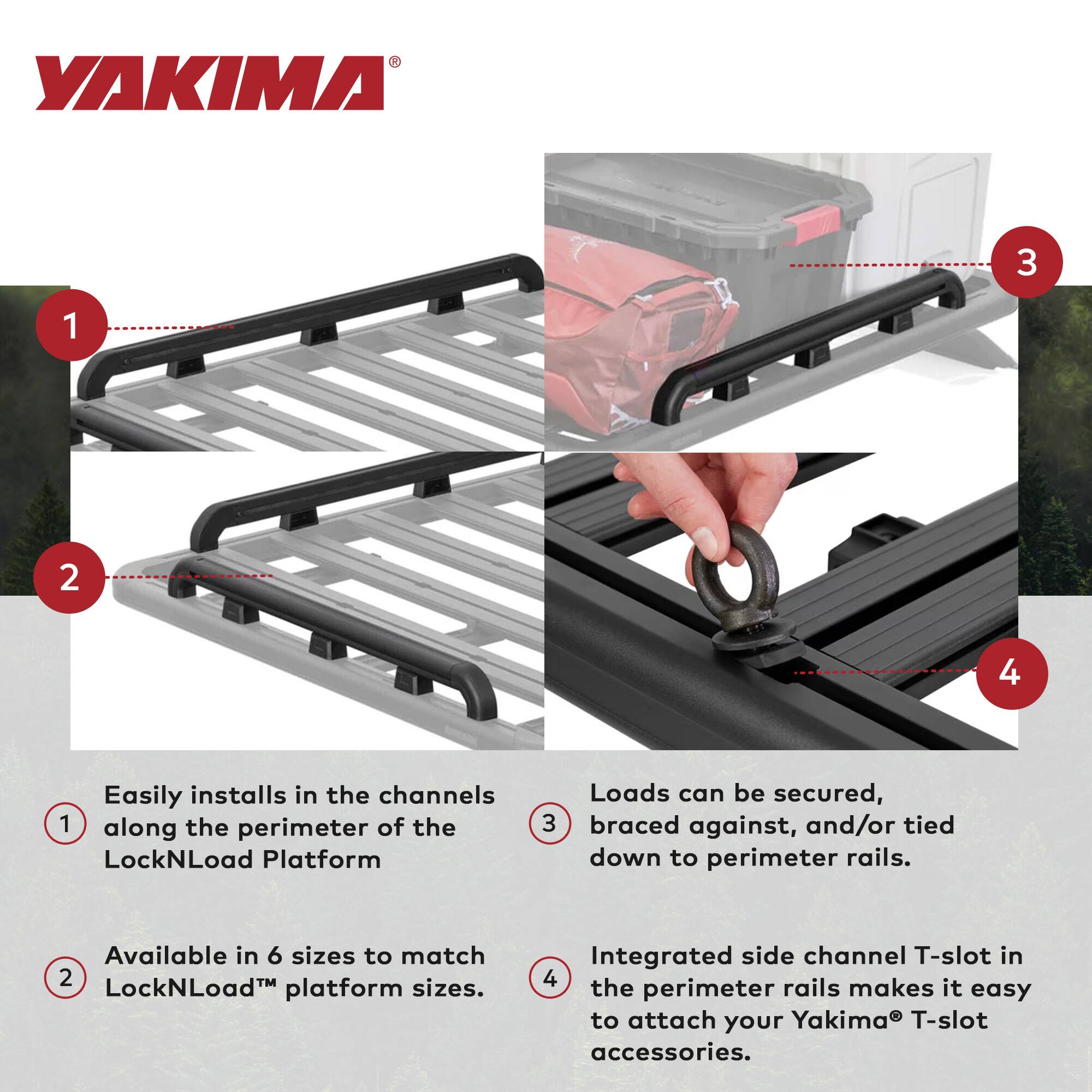 Yakima 60 by 54 Inch LockNLoad Perimeter Raised Rail Kit for Roof Rack ...