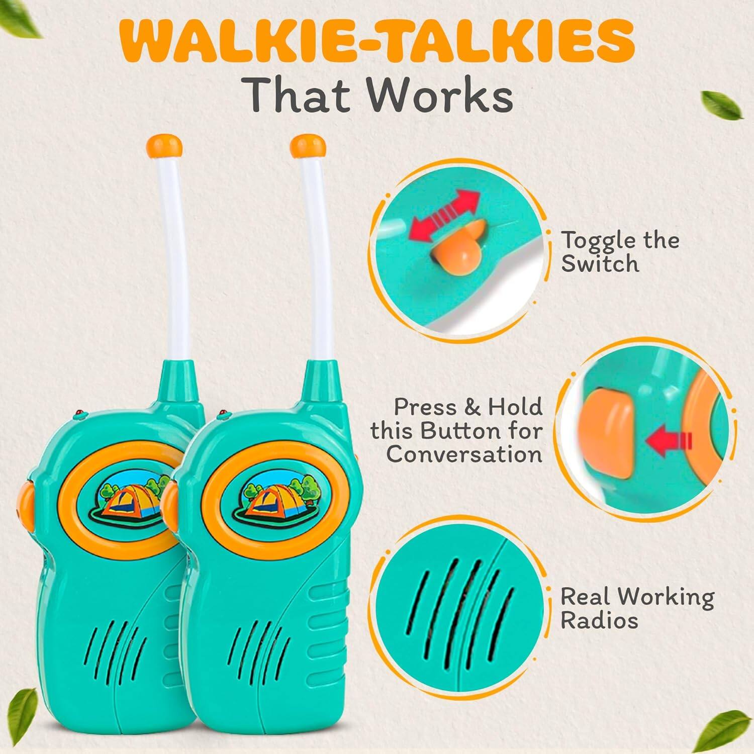 WALKIE-TALKIES That Works

Toggle the Switch
Press & Hold this Button for Conversation
Real Working Radios
