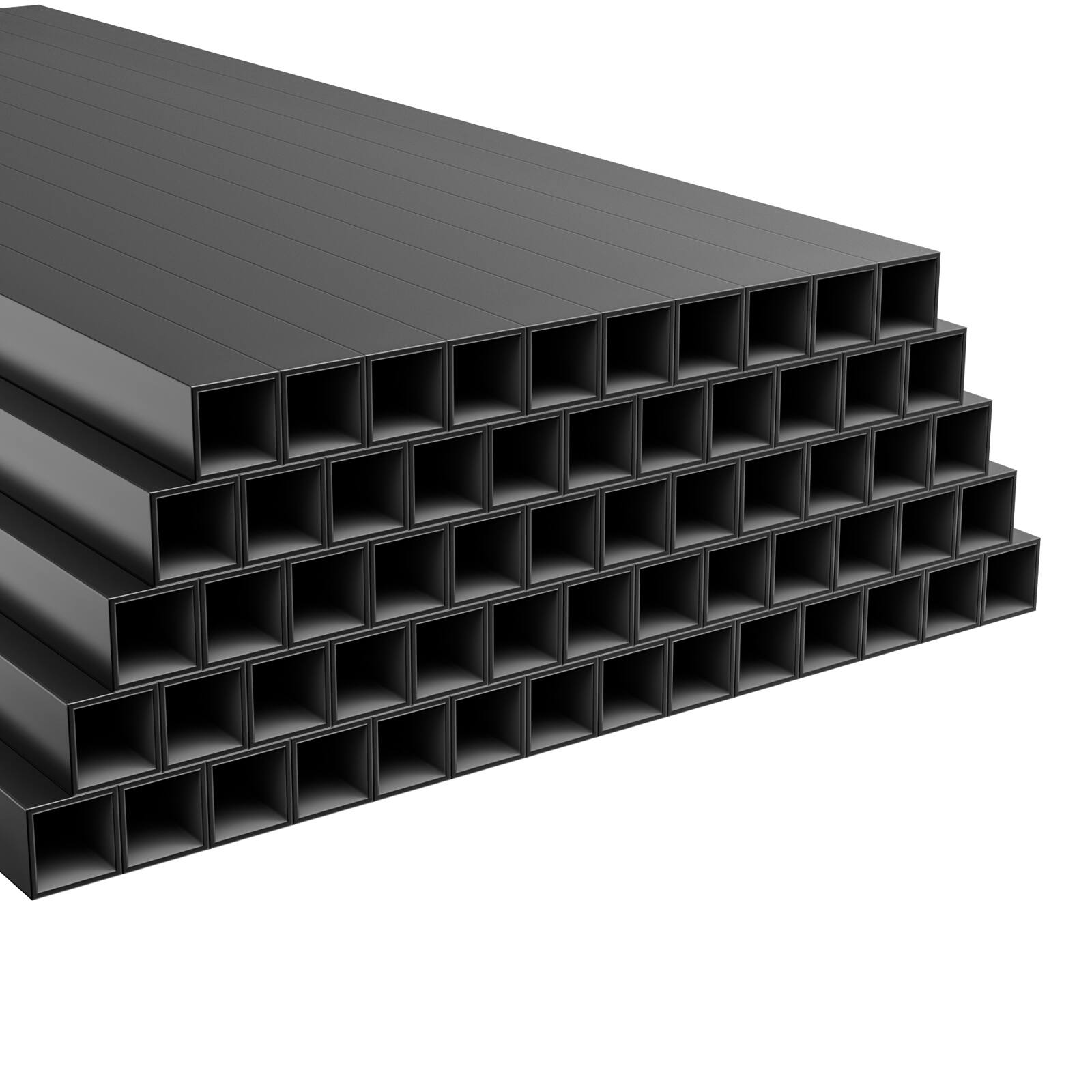 Alt View 5. VEVOR - 125 Pack Deck Balusters, 3/4 in Square x 26 in Long Aluminum Railing Spindles, Hollow Metal Decking Stair Balusters - Black.