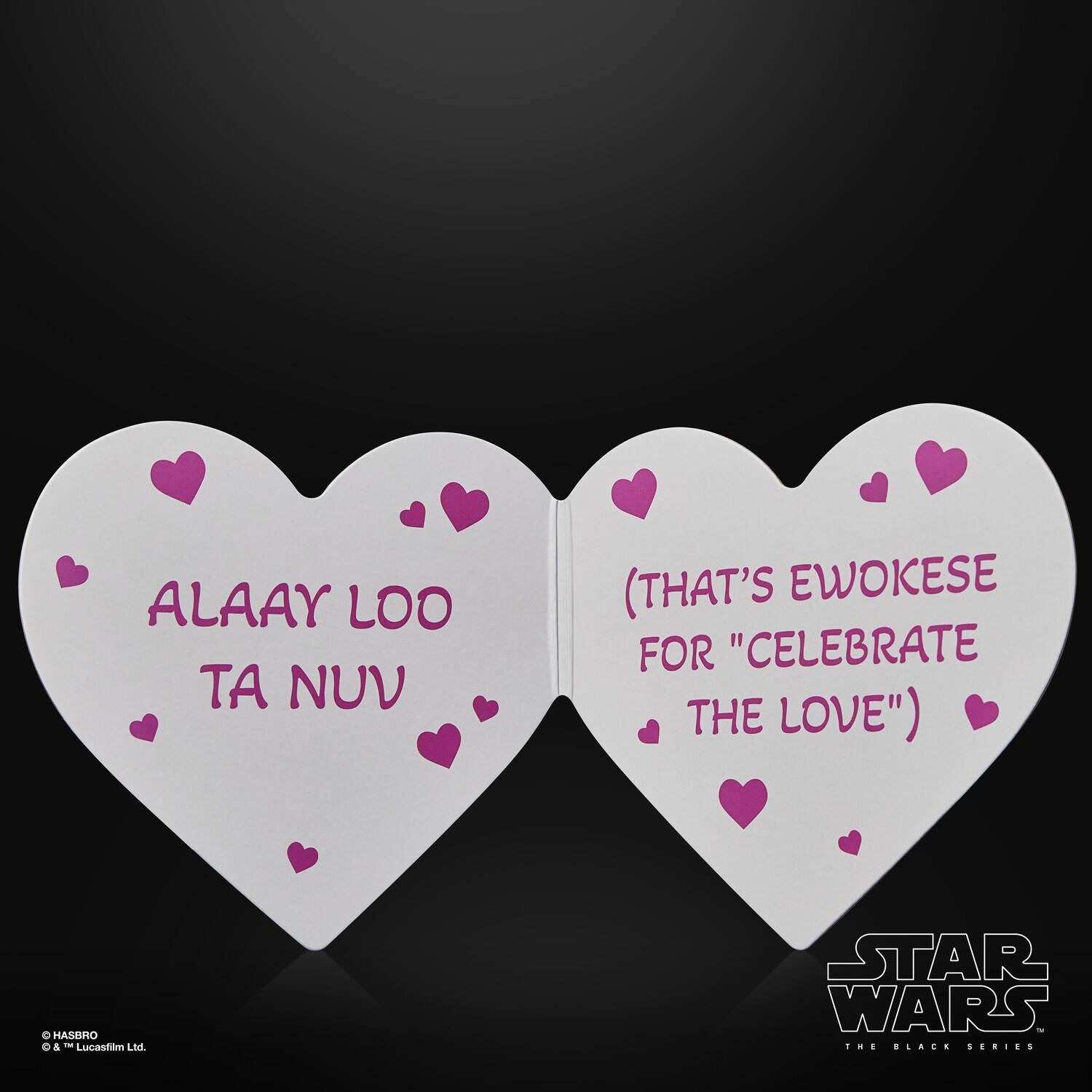 ALAAY LOO TA NUU  
(THAT'S EWOKESSE FOR "CELEBRATE THE LOVE")  

STAR WARS - THE BLACK SERIES