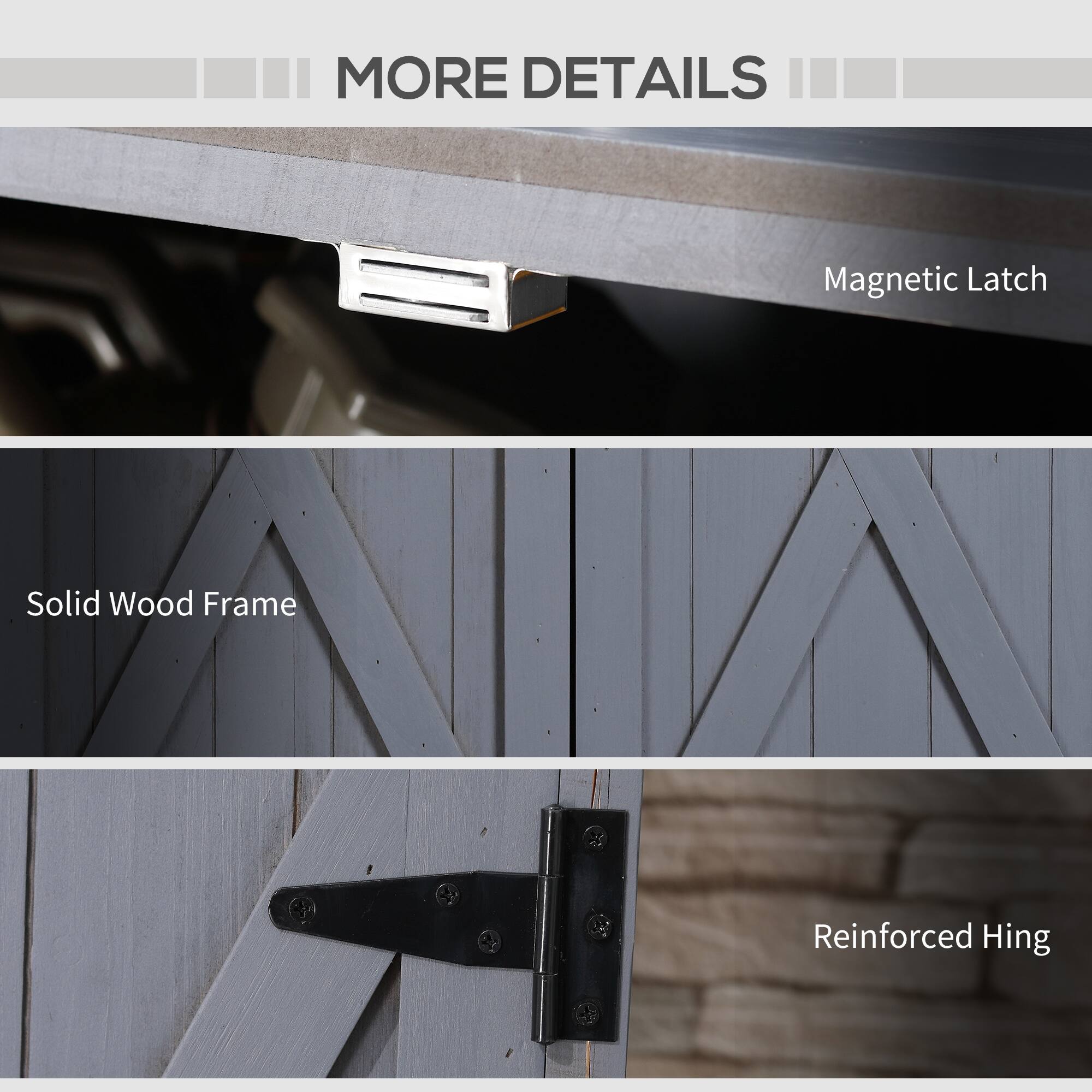 MORE DETAILS
Magnetic Latch
Solid Wood Frame
Reinforced Hing