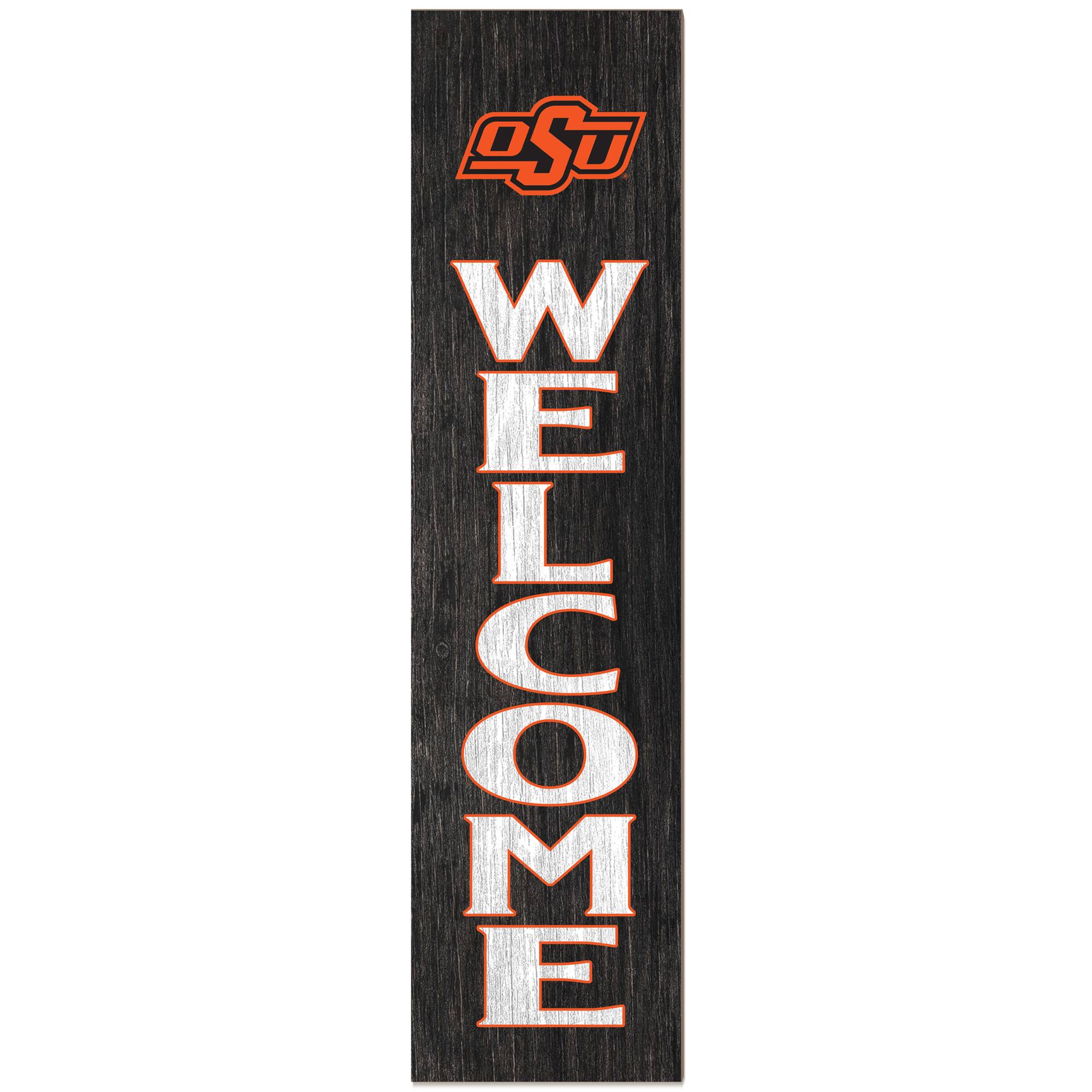 Oklahoma State Cowboys 12'' x 48'' Welcome Outdoor Leaner