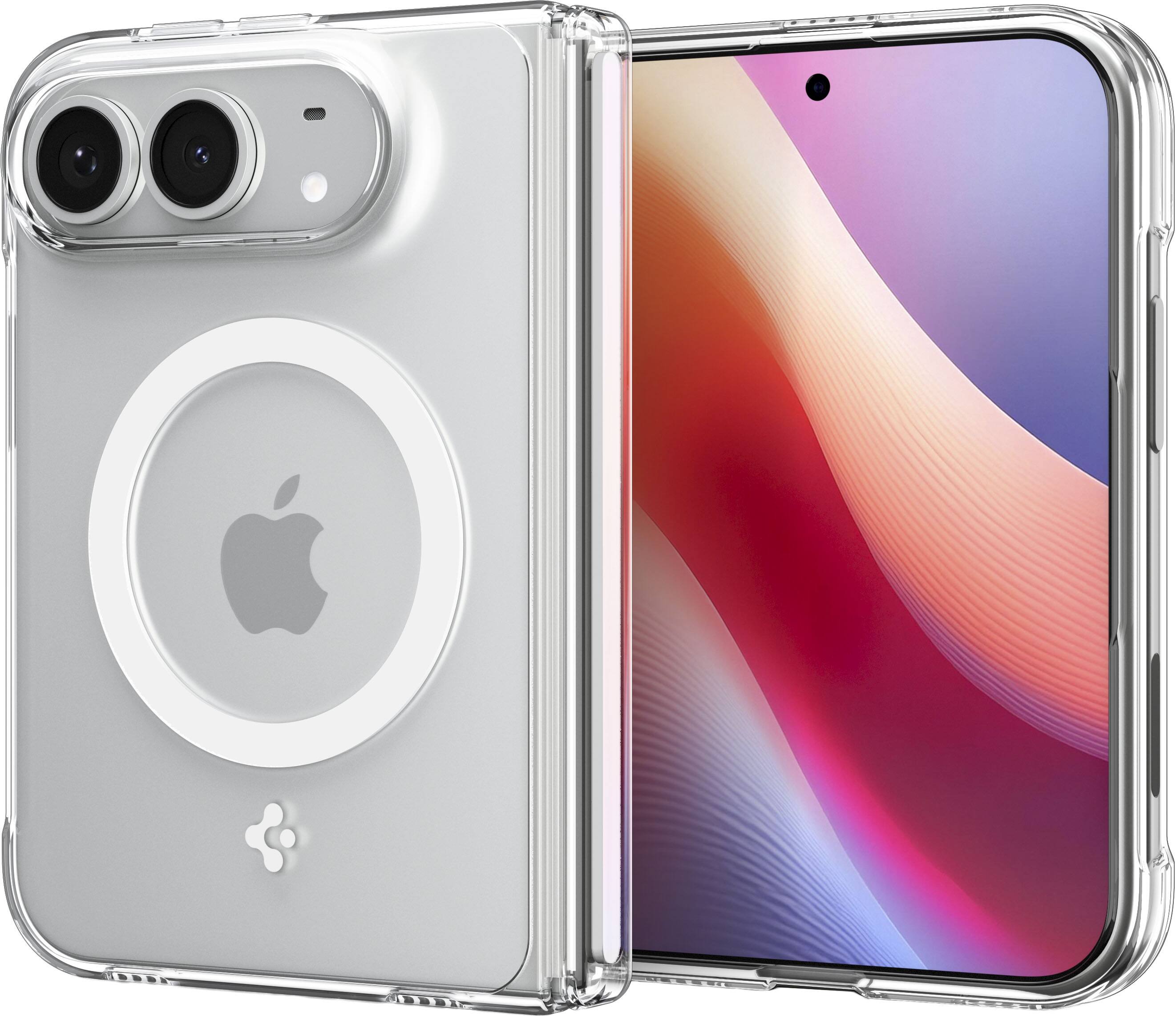 Left. Spigen - Spigen Crystal Hybrid Pro MagFit for iPhone Duo - Clear.