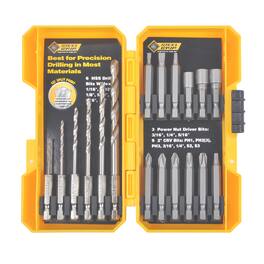 Steel Grip - High Speed Steel Drill and Driver Bit Set Hex Shank 18 pc