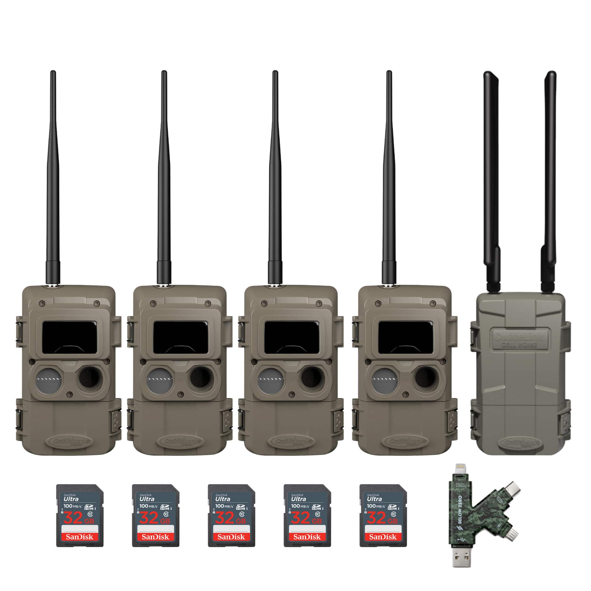 Cuddeback - CuddeLink Wireless, 3rd Gen (4-pack) Bundle with Home Camera Starter Kit - ACUD-LL-2A-HME5