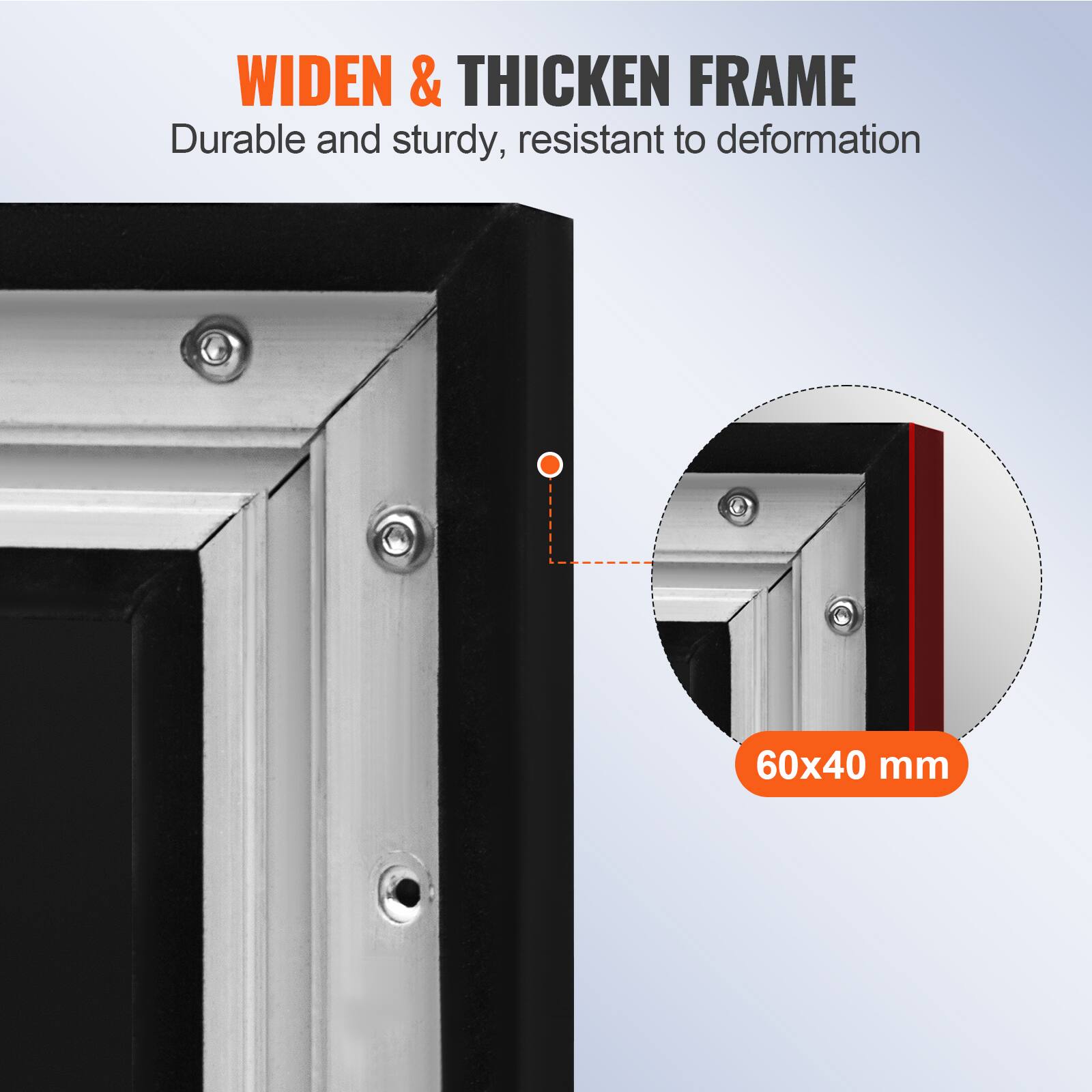 Widen & Thicken Frame

Durable and sturdy, resistant to deformation

60x40 mm