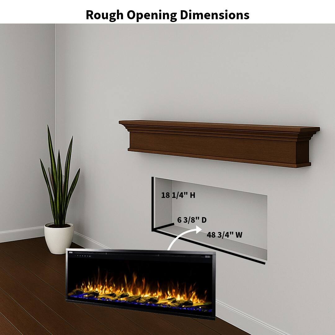 Rough Opening Dimensions: 18 1/4" H, 6 3/8" D, 48 3/4" W
