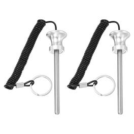 Unique Bargains - Weight Stack Pin, Gym Pin Strength Training Replacement with Pull Rope, 0.3 x 3.9 Inch 2pcs for Home/Gym - Silver