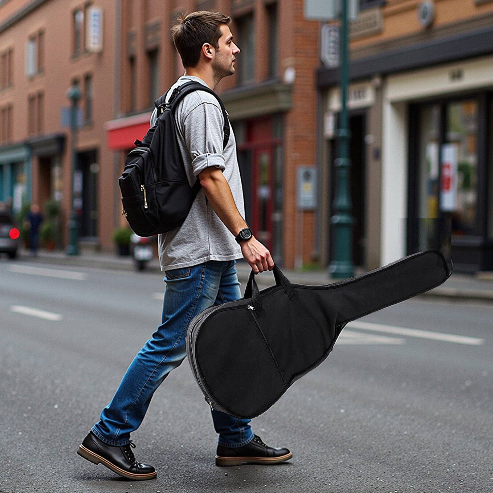 Alt View 1. Glintex - 41" Cutaway Acoustic Guitar, Solid Spruce Top, 6-String, Beginner Bundle with Gig Bag, Tuner, Capo, Picks, Strap - Black.