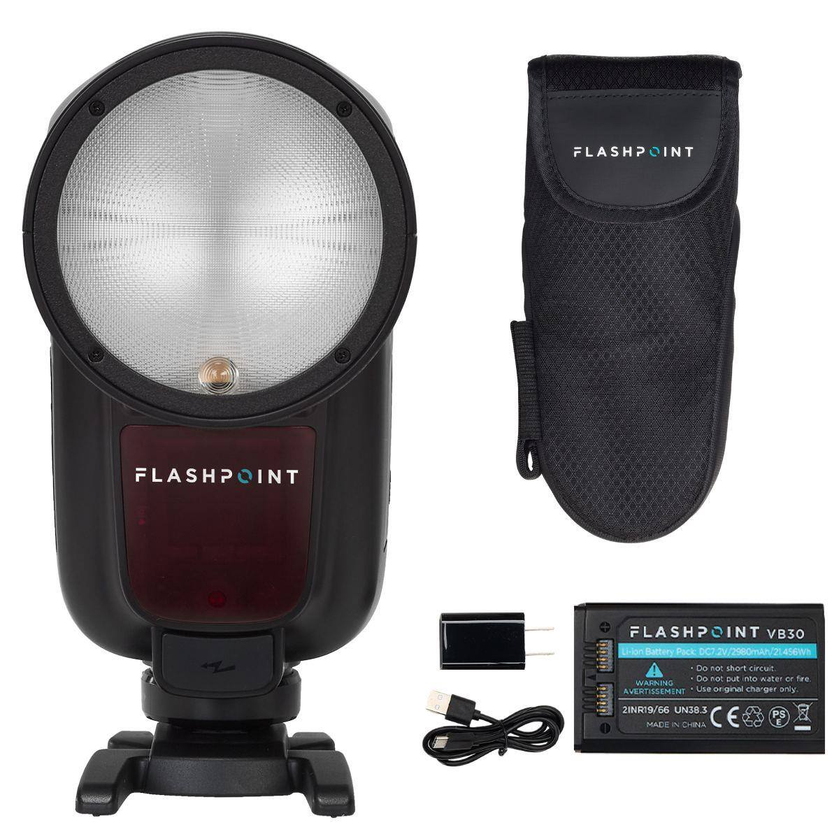 FLASHPOINT  
FLASHPOINT  
FLASHPOINT VB30 Li-ion Battery Pack DC7 2V/2980mAh 21,456Wh  
! Do not short circuit. Do not put into water or fire. WARNING AVERTISSEMENT Use original charger only.  
2INR19/66 UN38.3 MADE IN CHINA  
PS E