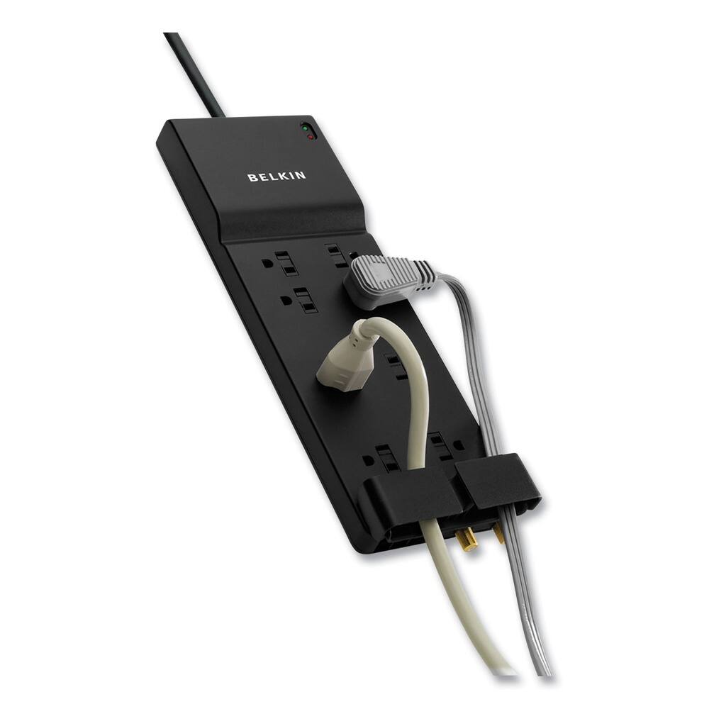 Angle. Belkin - Belkin BE108230-12 3390 J 8 AC Outlets 12 ft. Cord Home/Office Surge Protector - Dark Gray - Dark Gray.