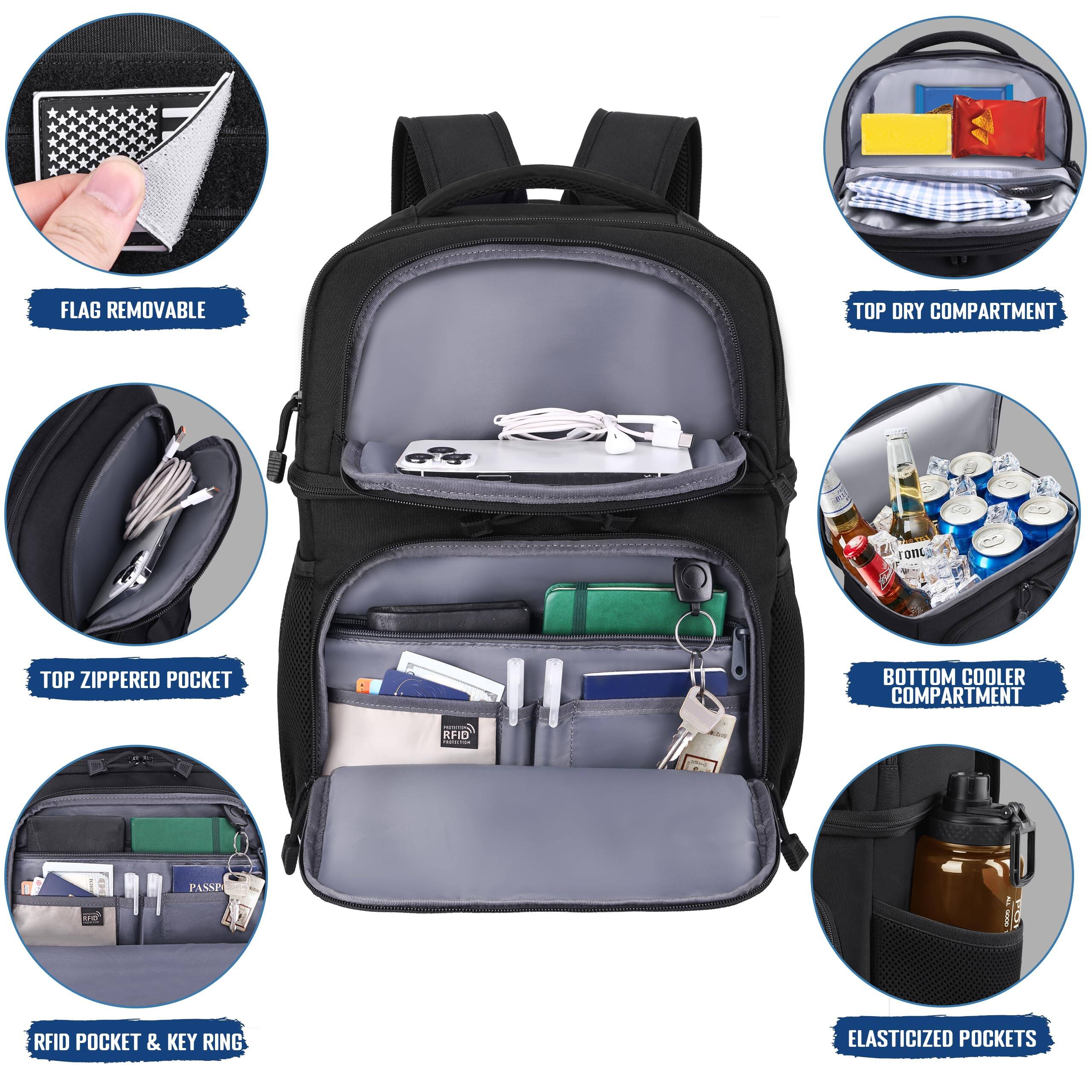 Alt View 1. Live At Space - Lunch Backpack For Men  Inspired Double Deck Cooler Insulated Leakproof Rfid Lunchbox Work - Default.