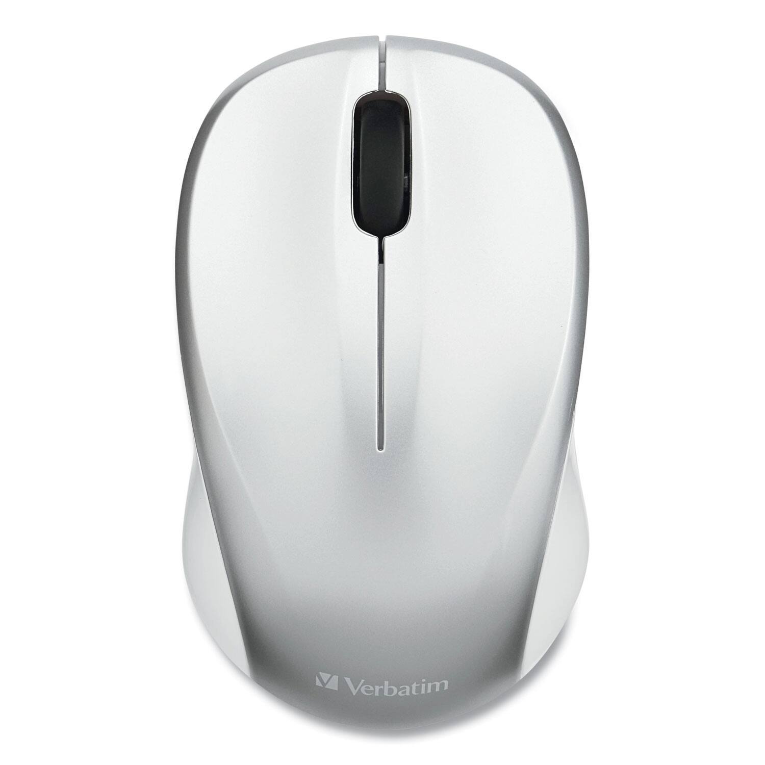 Alt View 3. Verbatim - 99777 2.4 GHz Frequency/32.8 ft Wireless Range Left/Right Hand Use Silent Wireless Blue LED Mouse - Silver - Silver.