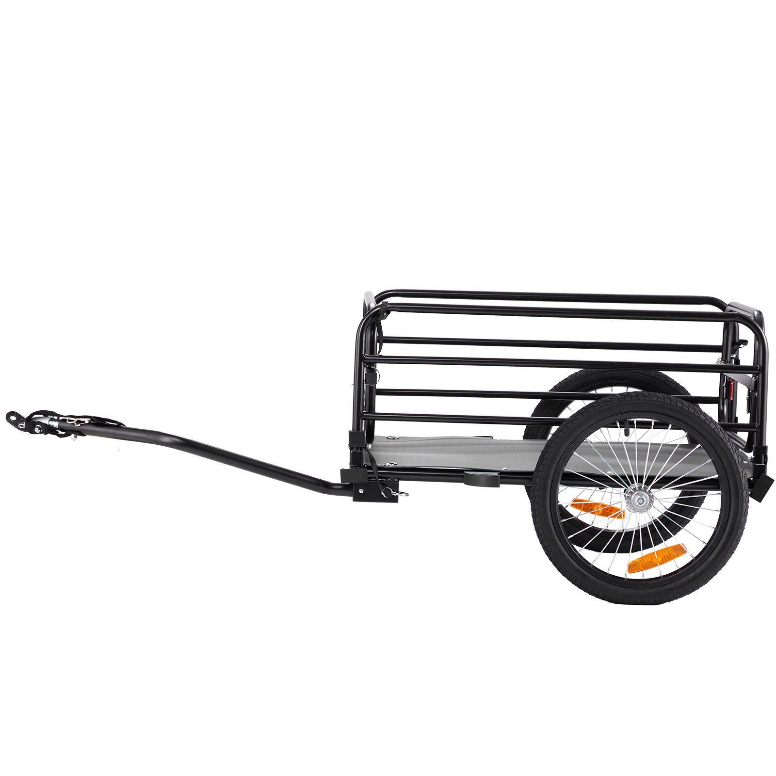 Angle. Loheer - Loheer Bike Cargo Trailer Heavy Duty Bicycle Wagon Cart Foldable Quick Release Universal Hitch for Groceries and Camping.