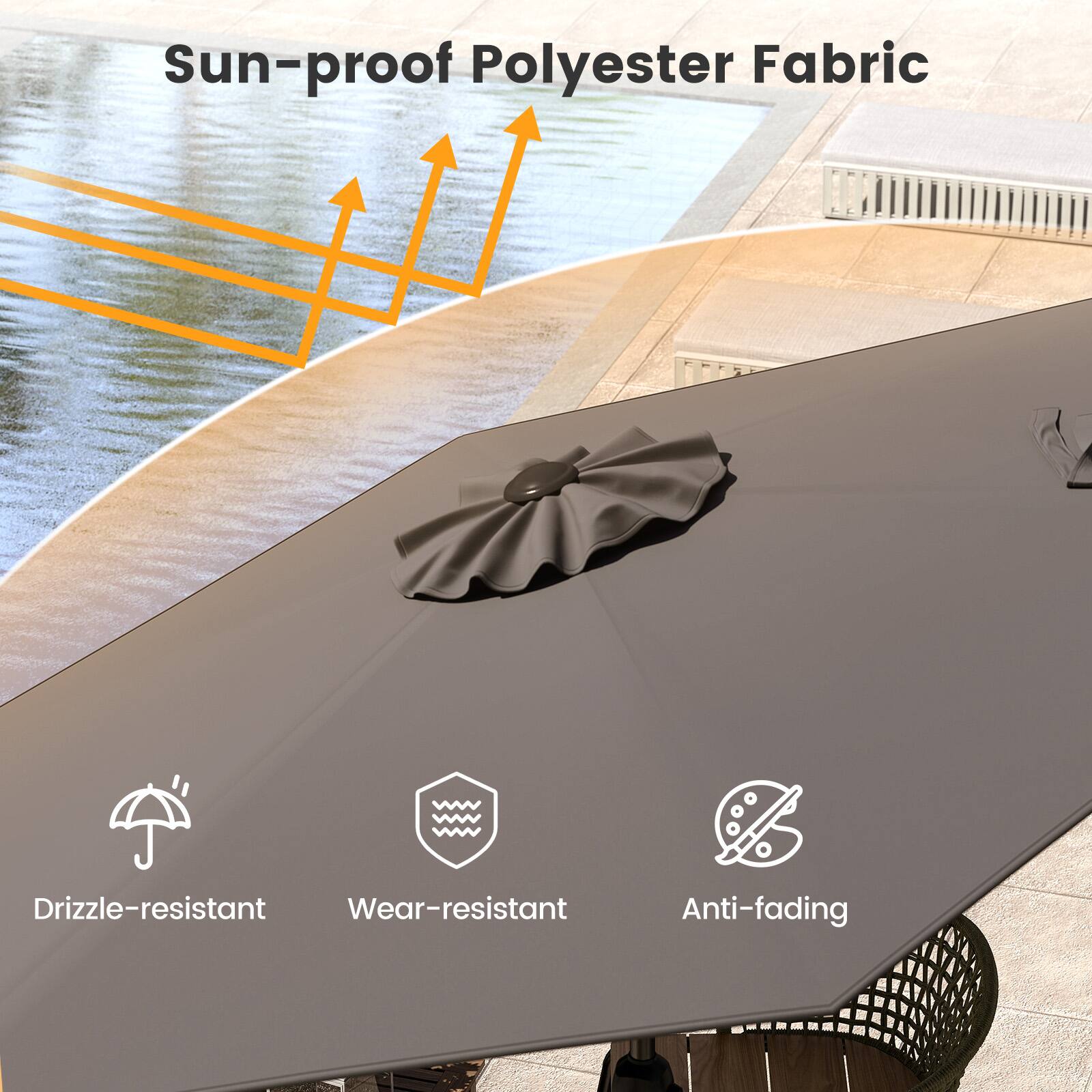 Sun-proof Polyester Fabric
Drizzle-resistant
Wear-resistant
Anti-fading