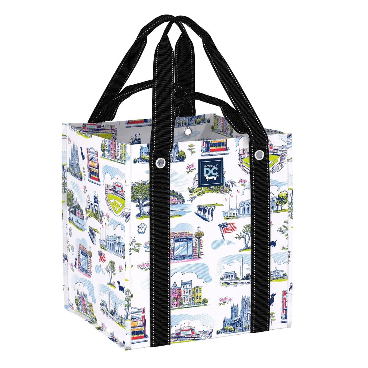 Front. Vulpecula Spade - Bagette Market Tote, Large Reusable Grocery Bag with Burst-Proof Bottom - 20007.