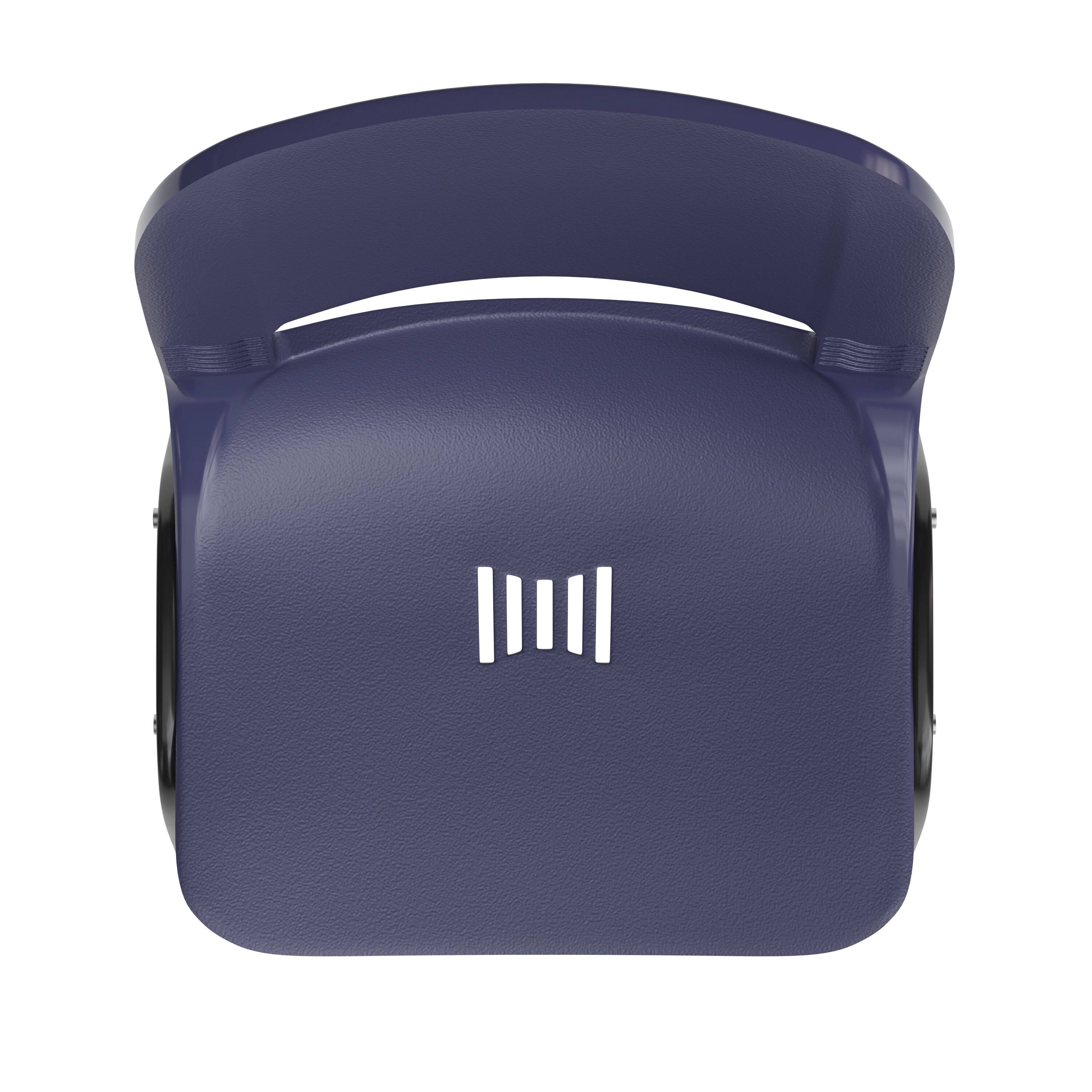 Alt View 10. Emma + Oliver - Ergonomic Shell Stack Chair - 16" Seat Daycare Home School - True Navy Plastic/Black Frame.