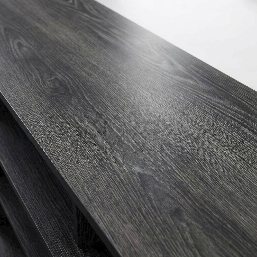 Alt View 4. FurniFact - Weathered Gray/Black TV Stand with Melamine Veneer and Sturdy Construction - Gray Black.