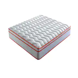 Glintex - Queen 10 Inch Hybrid Mattress in a Box, Medium Firm Memory Foam with Pocket Springs, Fiberglass Free - Milk White