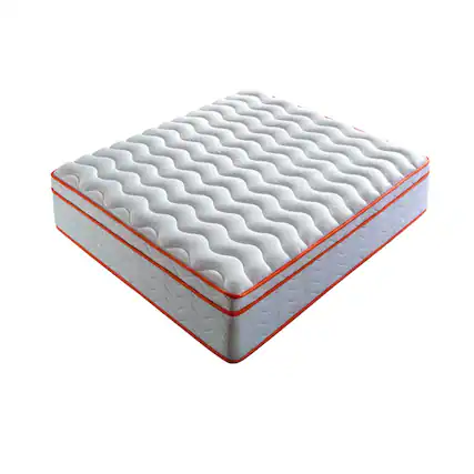 Front. Glintex - Queen 10 Inch Hybrid Mattress in a Box, Medium Firm Memory Foam with Pocket Springs, Fiberglass Free - Milk White.