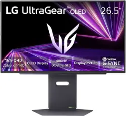 LG - UltraGear 27\" OLED QHD 480Hz 0.03ms NVIDIA G-SYNC Compatible, AMD Freesync Premium Pro Gaming Monitor - Black - Front_Zoom