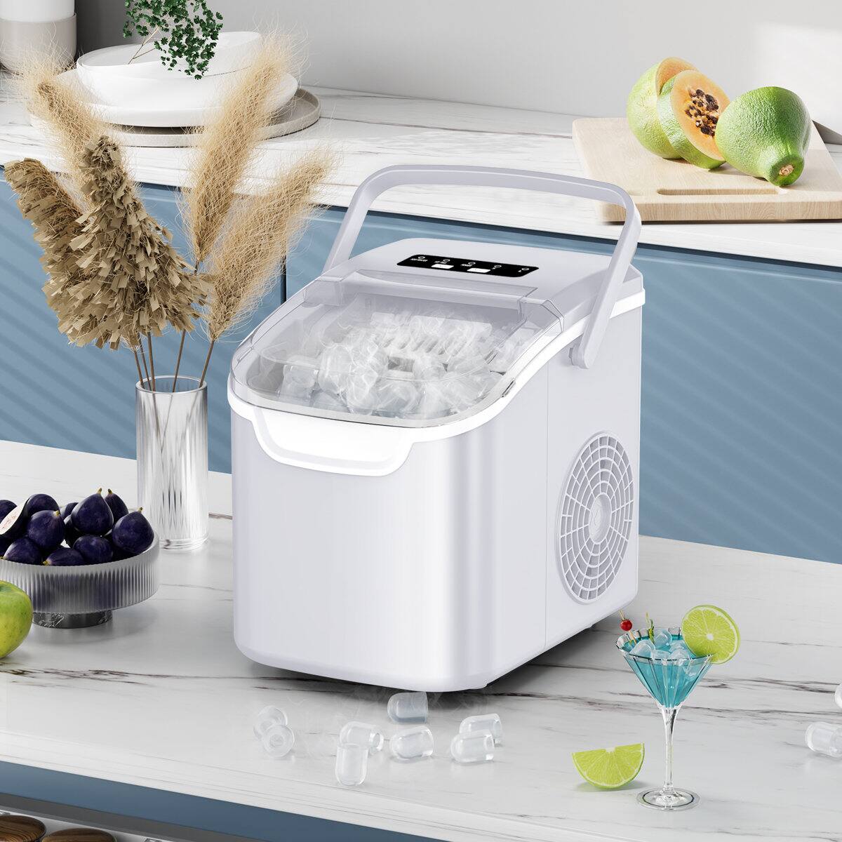 Electactic Portable Countertop 12/Q Bullet Ice Maker 26lbs/24h with 8 ...