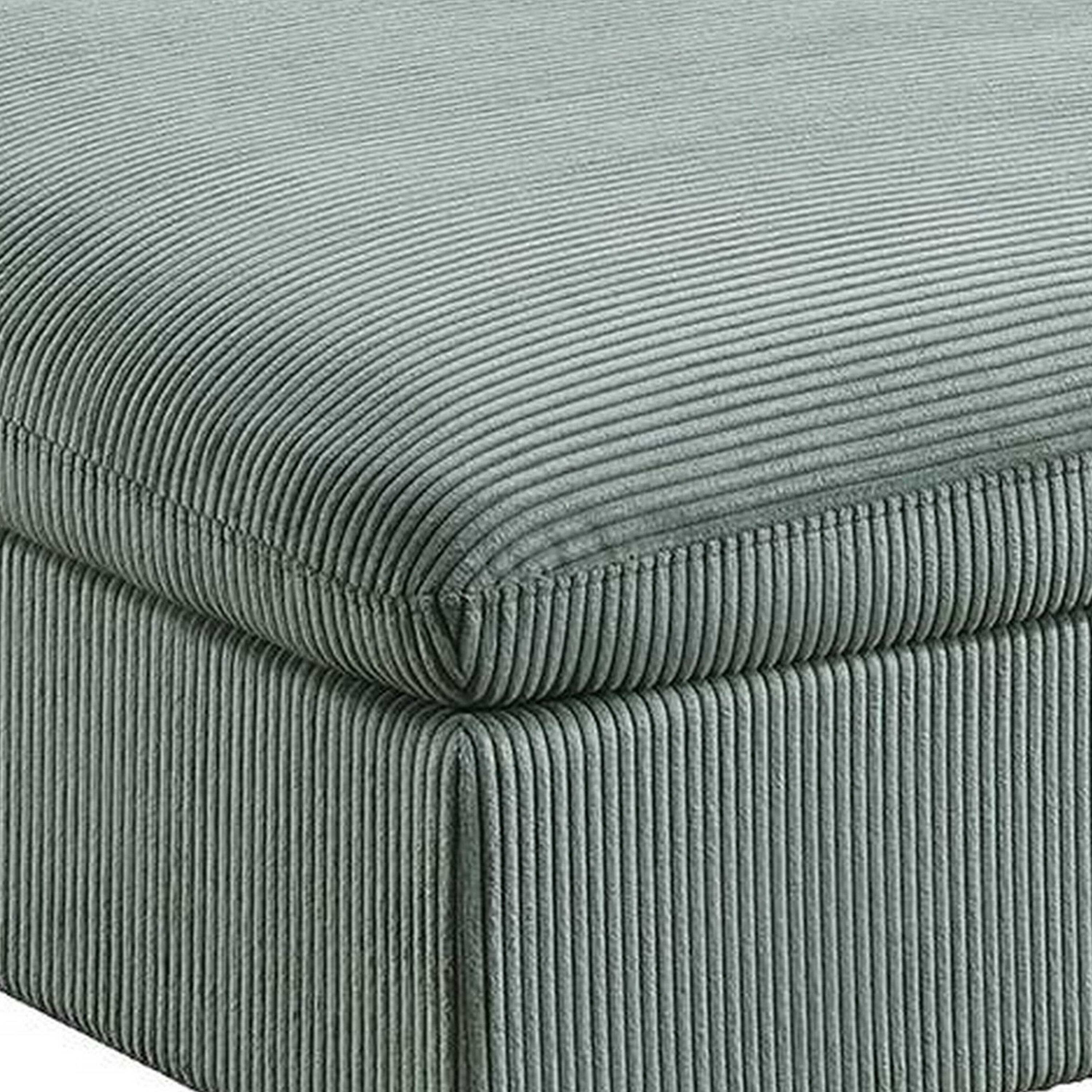 Alt View 2. Manhattan Lane - Joana Cocktail Ottoman, Sage Green Corduroy, Modular Square 39 Inch - Sage Green, Black.