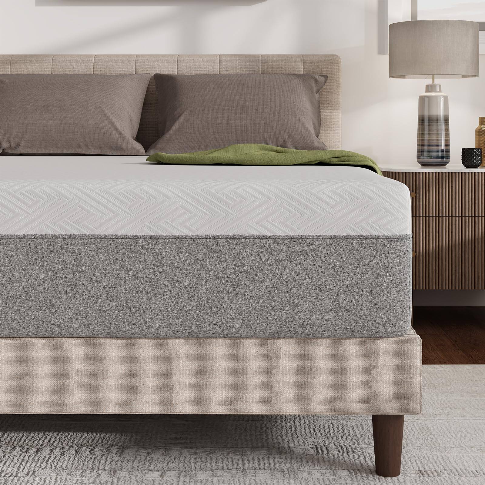 Front. Alchemy Casas - Mattress Queen Size Memory Foam For & Reliable Support Night Sleep Certipur - us Certified Mattresses In A Box - Grey Twin 12 Inch.