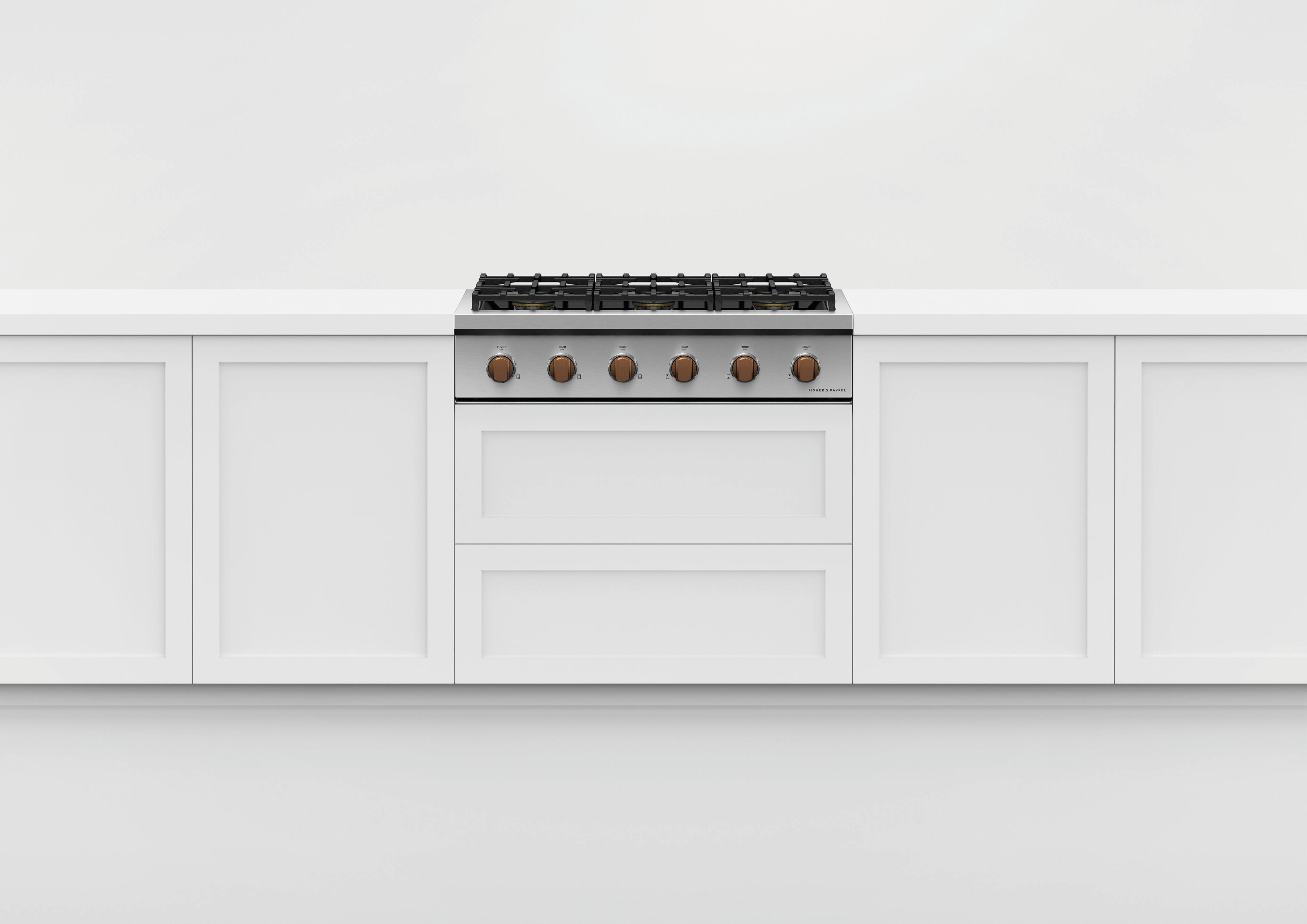 Alt View 14. Fisher & Paykel - Pro Rangetop Dial Kit, 36 in, 6 Burner - Dark Copper.
