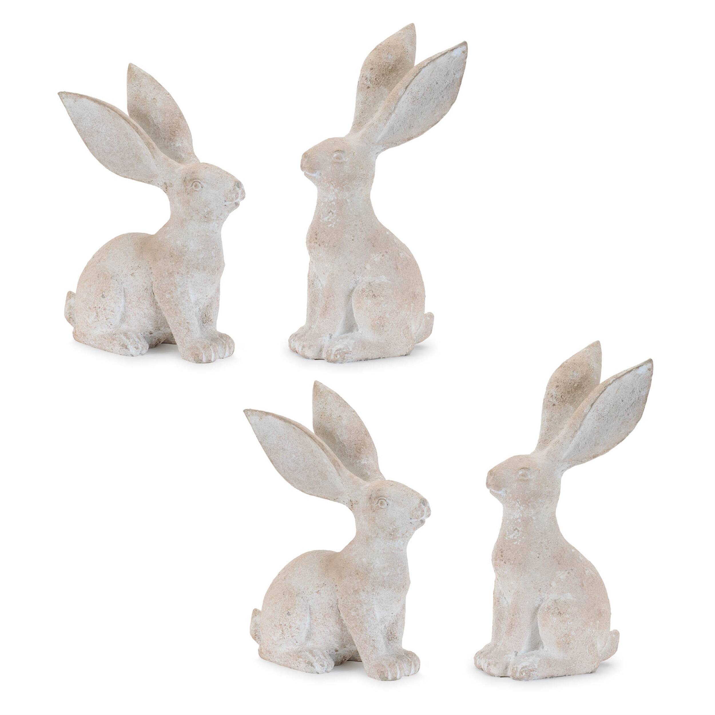 Alt View 2. BreeBe - Long Ear Rabbit Figurine (Set of 4) - Beige.