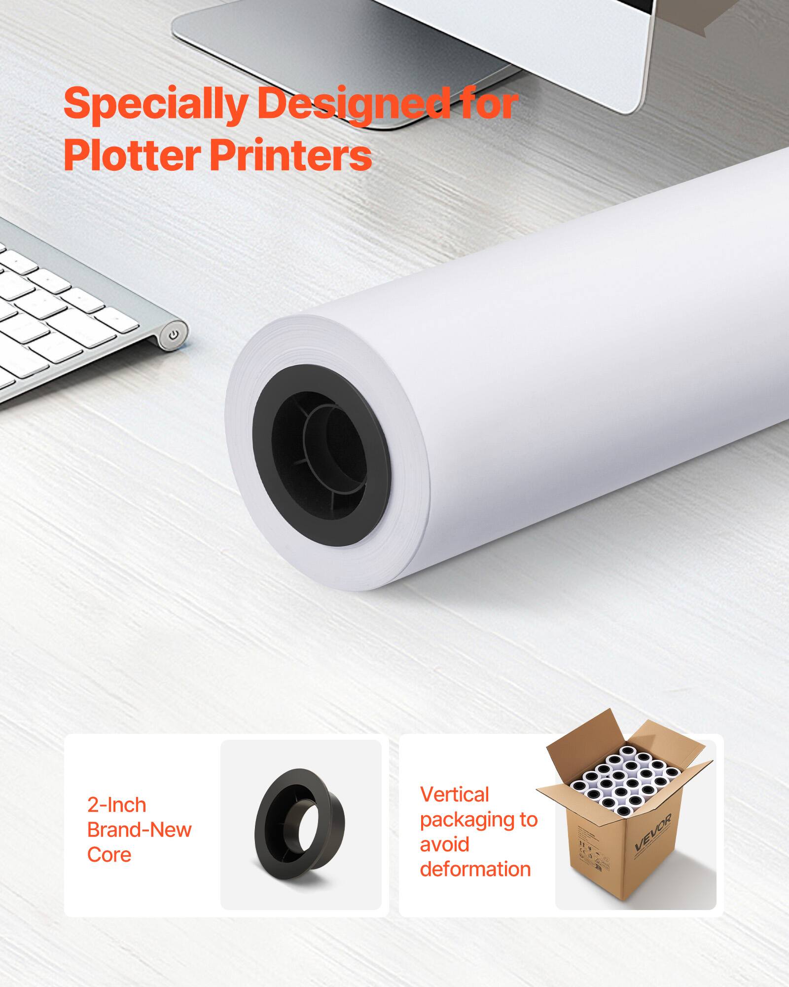 Specially Designed for Plotter Printers

2-Inch Brand-New Core

Vertical packaging to avoid deformation