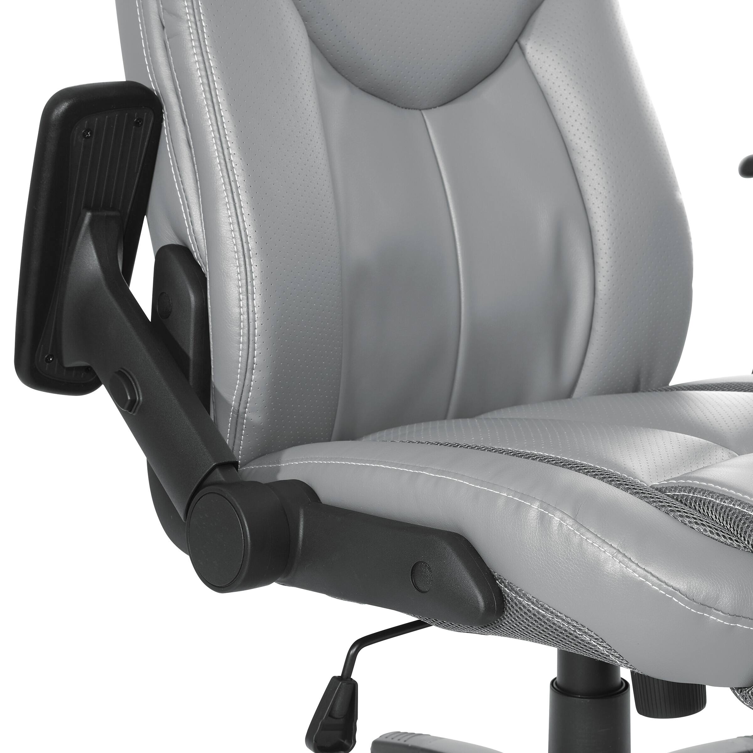 Alt View 16. Office Star Products - Exec Bonded Leather Office Chair - Charcoal.