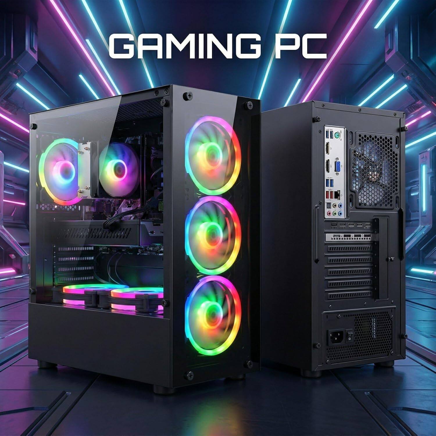 Left. STGAubron - STGAubron Gaming PC Desktop, Intel Core i7 up to 3.9GHz, GeForce GTX 1660 Super 6G, 32GB RAM, 1TB SSD, WiFi 6, Win11H - Black.