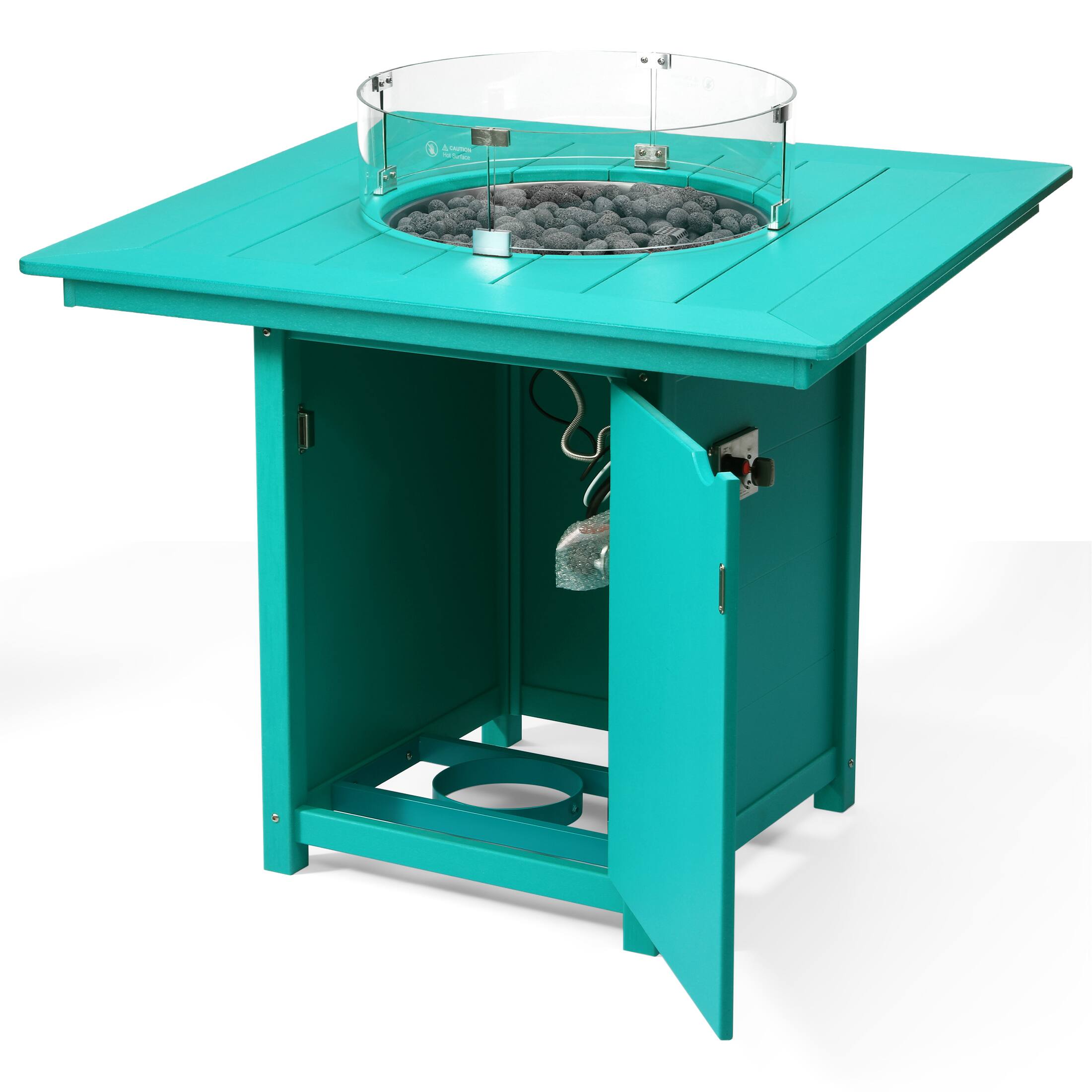Left. WestinTrends - WestinTrends Helios 42" Modern Outdoor Patio Gas Propane Square Fire Pit Table.