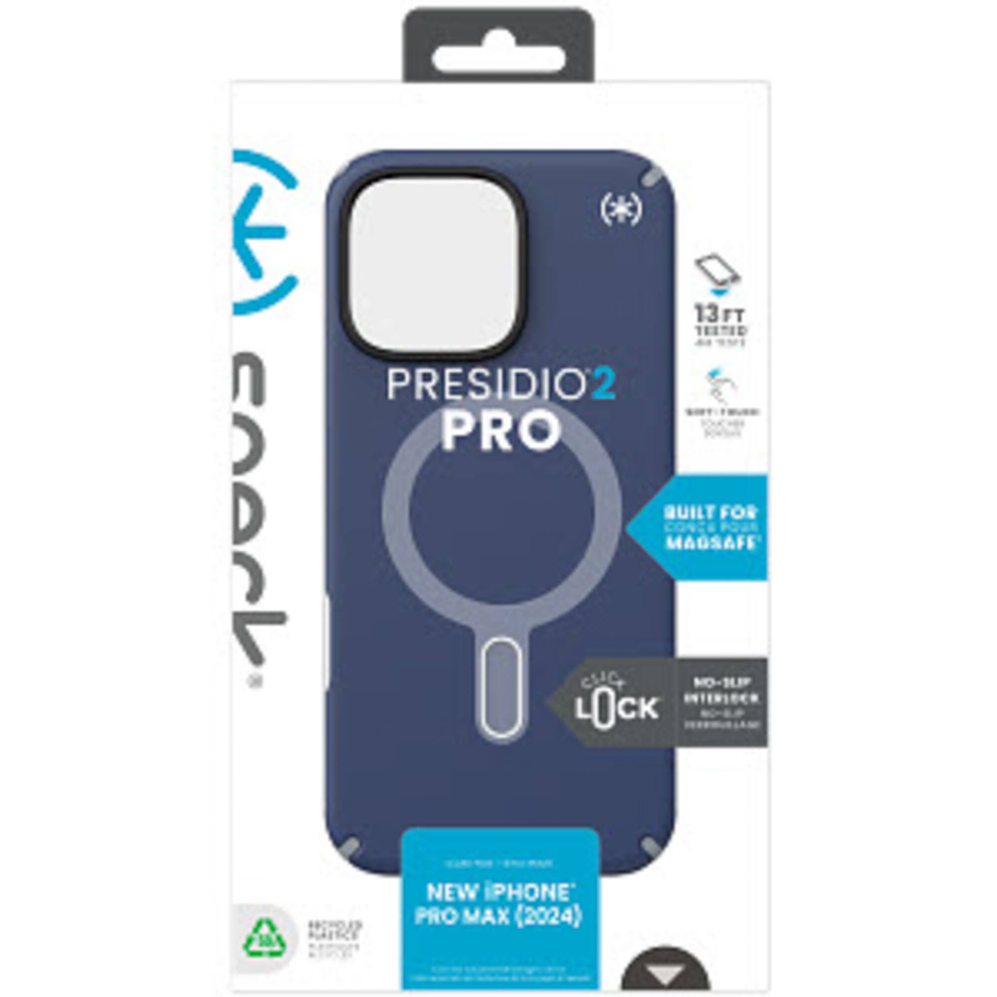 Presidio2 Pro is a new iPhone Pro Max (2024) case that is built for maximum protection. It features a locking mechanism and a built-in screen protector, making it a secure and convenient choice for iPhone users. The case is designed to fit the iPhone Pro Max (2024) and comes with a built-in screen protector that locks into place for added security. The Presidio2 Pro case is available in a variety of colors, including blue, black, and white.