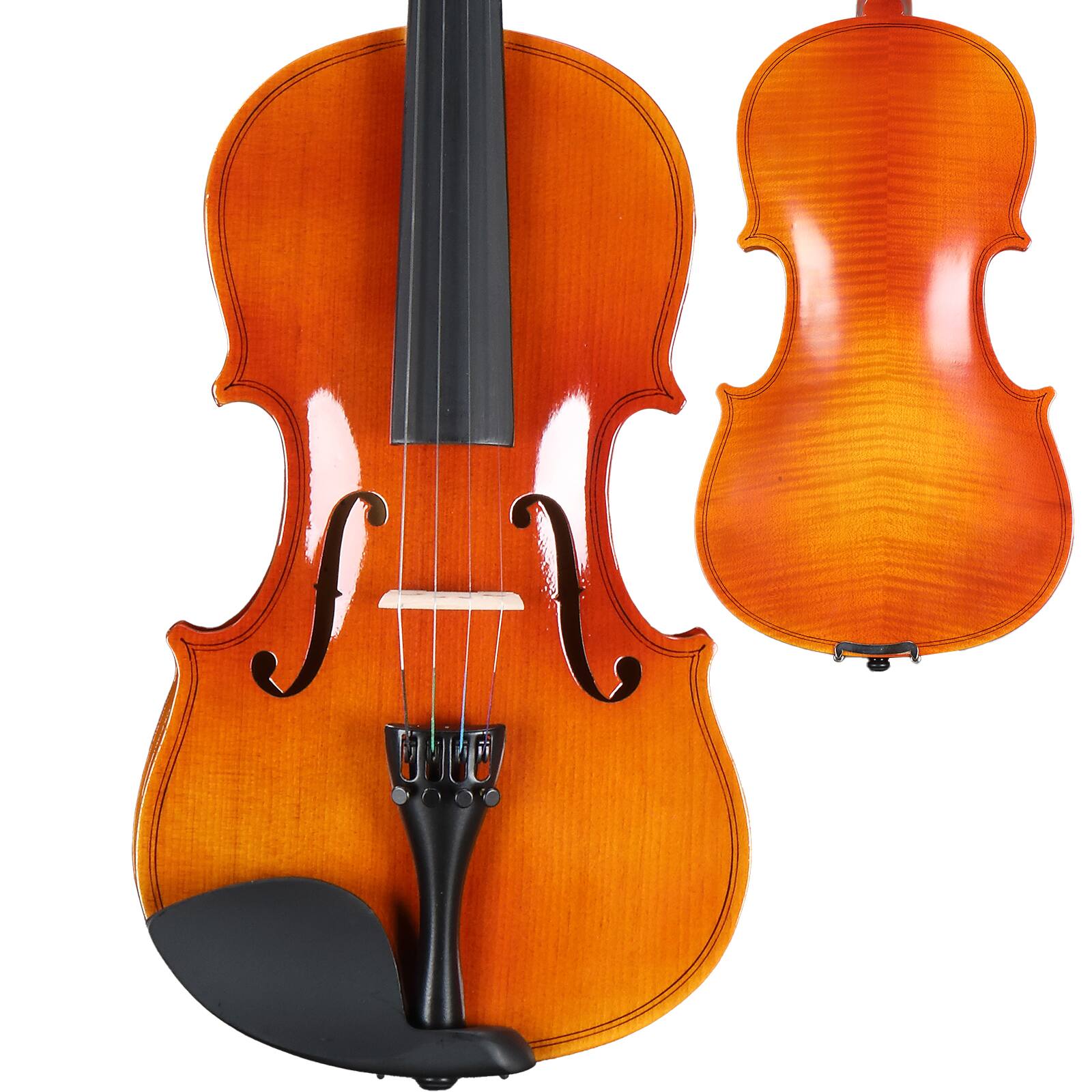 Angle. Winado - Acoustic Violin 4/4 Full Size with Case and Bow Rosin With Case for Xmas Gift US.